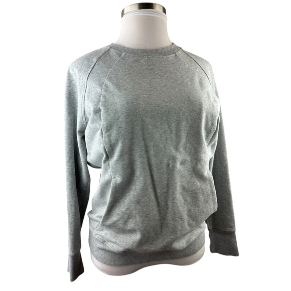 Lululemon Scuba Crew Heathered Core Light Grey Sweatshirt Kangaroo Pocket Sz 12 - Picture 16 of 16
